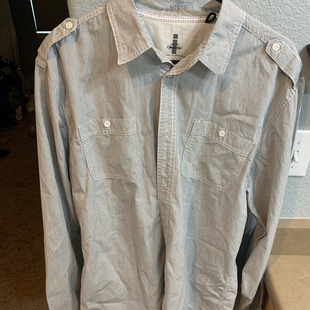 Grey button up shirt